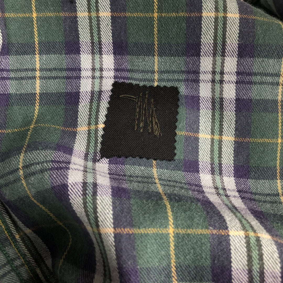 Ralph Lauren POLO SPORT long-sleeved cotton check shirt, men's size L (approx.) cotton green type Vintage Second Hand