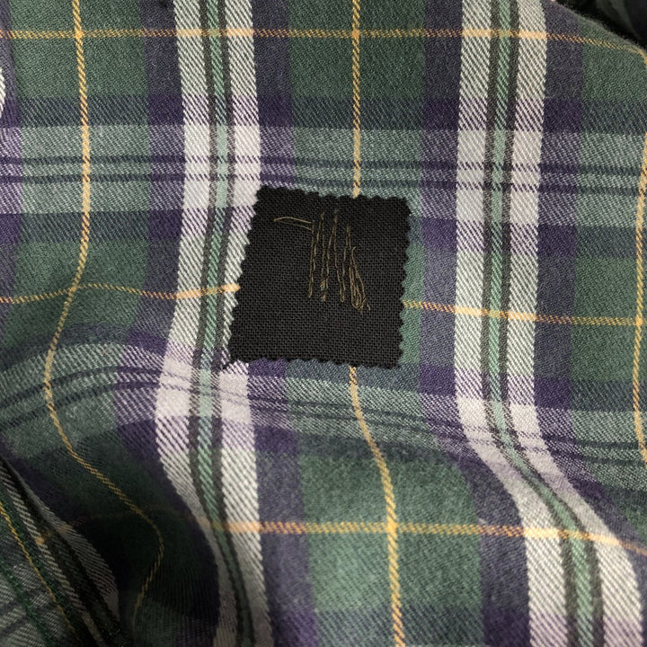 Ralph Lauren POLO SPORT long-sleeved cotton check shirt, men's size L (approx.) cotton green type Vintage Second Hand