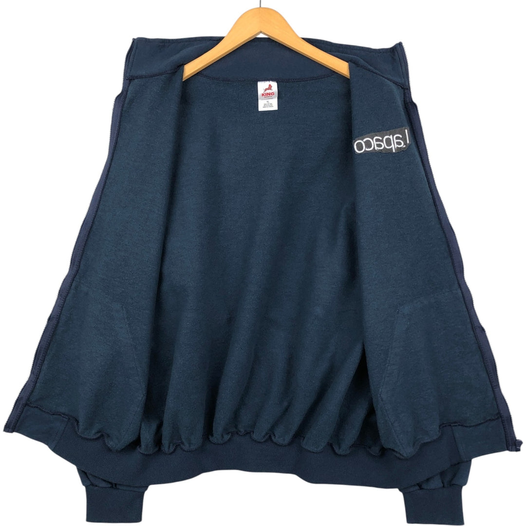 KING ATHLETICS Full-Zip Sweatshirt, Made in Canada, Men's Size XL (approx.) cotton navy blue type Vintage Second Hand
