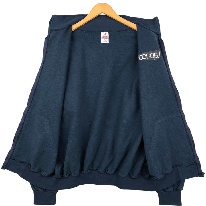 KING ATHLETICS Full-Zip Sweatshirt, Made in Canada, Men's Size XL (approx.) cotton navy blue type Vintage Second Hand