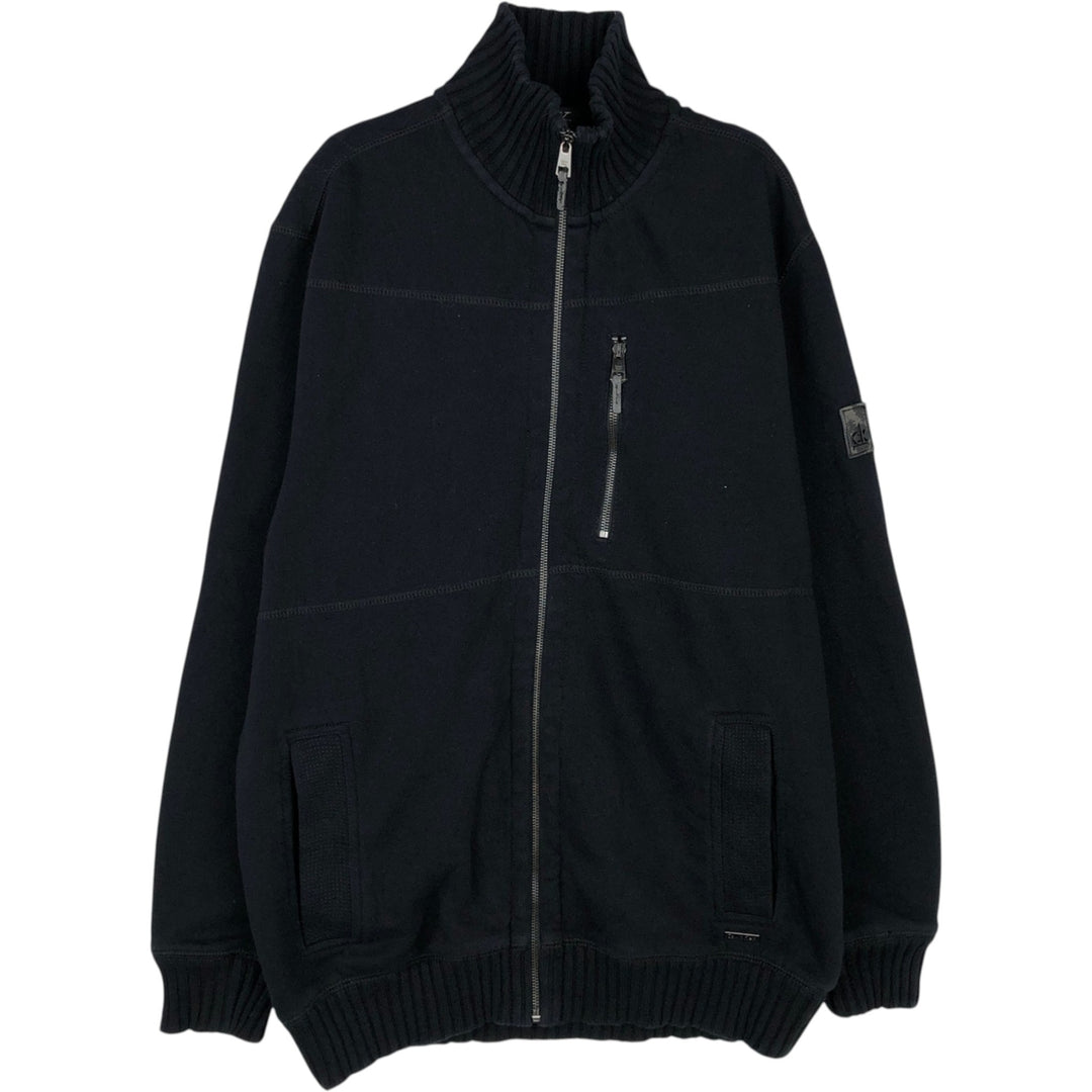 Calvin Klein high-neck full-zip sweatshirt, men's size L equivalent, vintage. cotton black type Vintage Second Hand