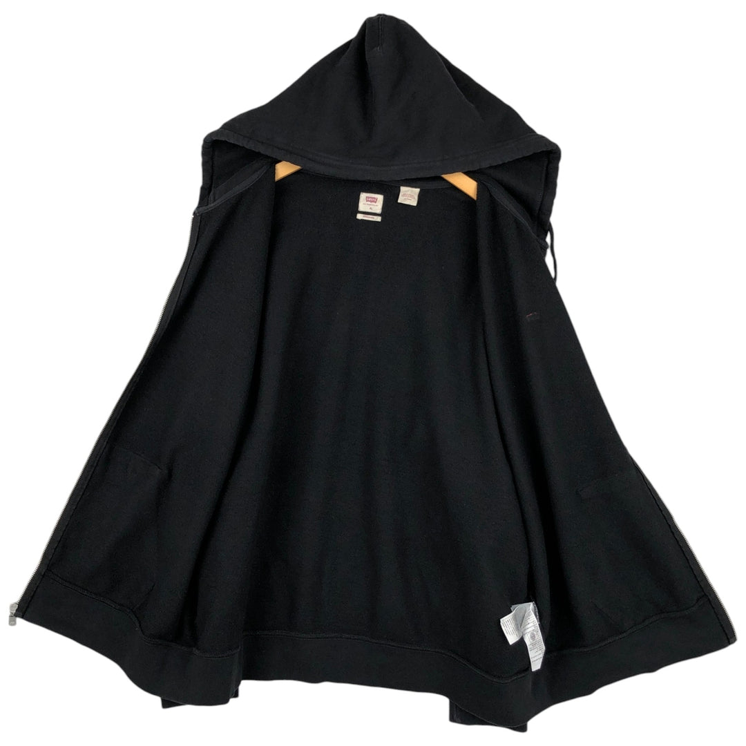 Levi's Standard Sweat Full-Zip Hoodie, Men's Size XL (approx.) cotton black type Vintage Second Hand