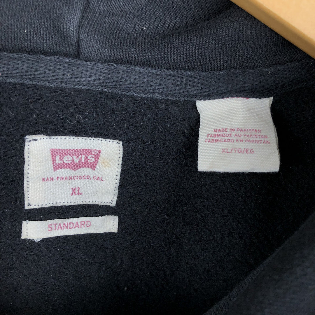 Levi's Standard Sweat Full-Zip Hoodie, Men's Size XL (approx.) cotton black type Vintage Second Hand