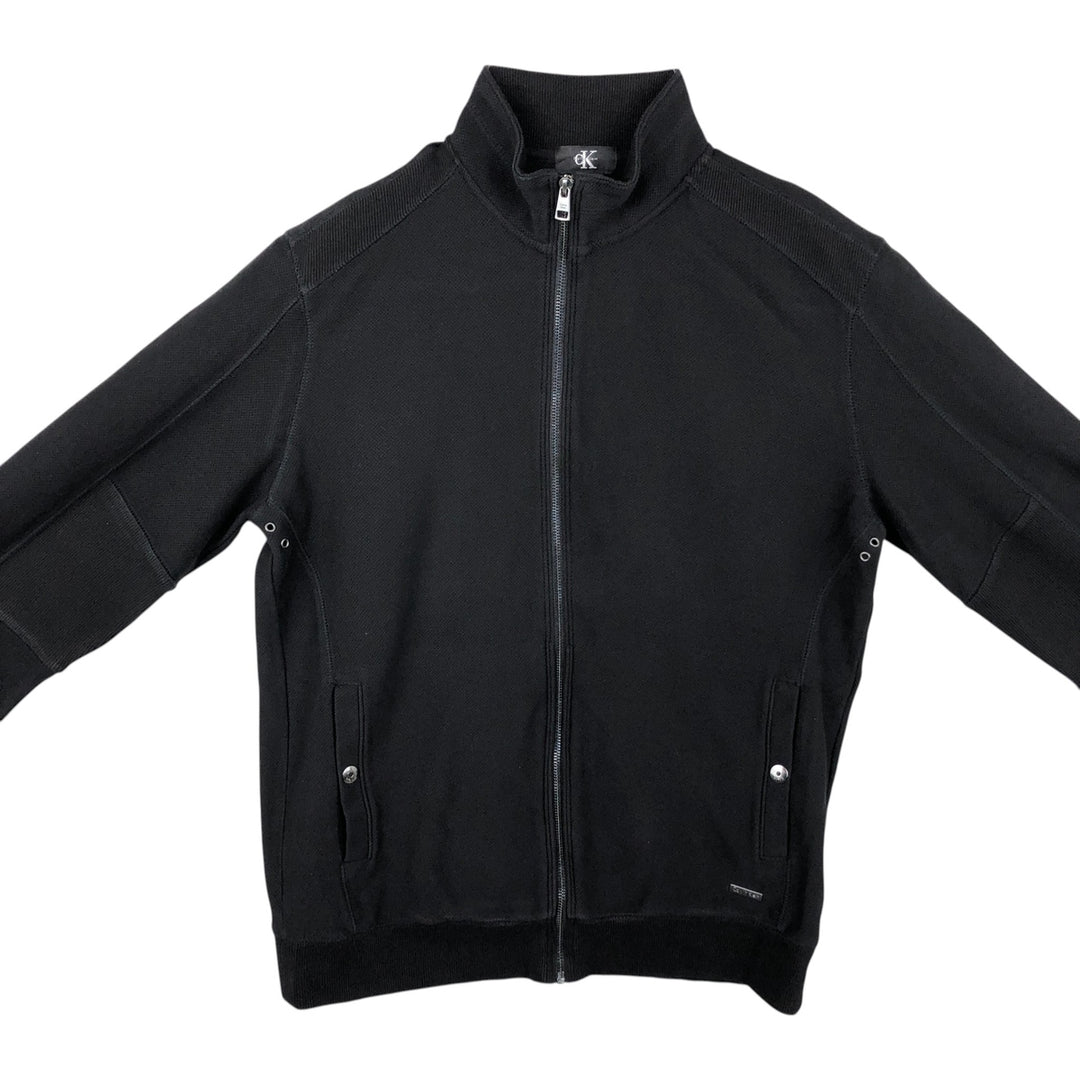 90s-00'S Calvin Klein full-zip sweatshirt, men's size M (approx.) cotton black type Vintage Second Hand