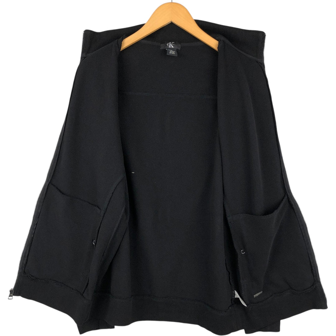 90s-00'S Calvin Klein full-zip sweatshirt, men's size M (approx.) cotton black type Vintage Second Hand