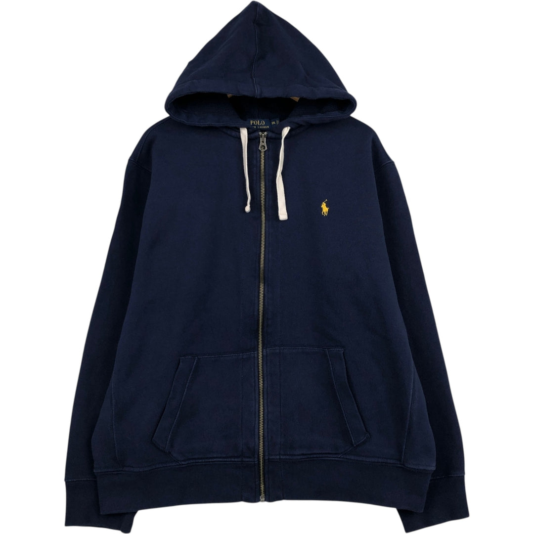 Ralph Lauren POLO RALPH LAUREN Sweat Full Zip Hoodie Men's XXL cotton navy blue type Vintage Second Hand