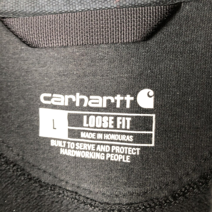 Carhartt Loose Fit Sweat Full Zip Hoodie, Men's L size cotton black type Vintage Second Hand
