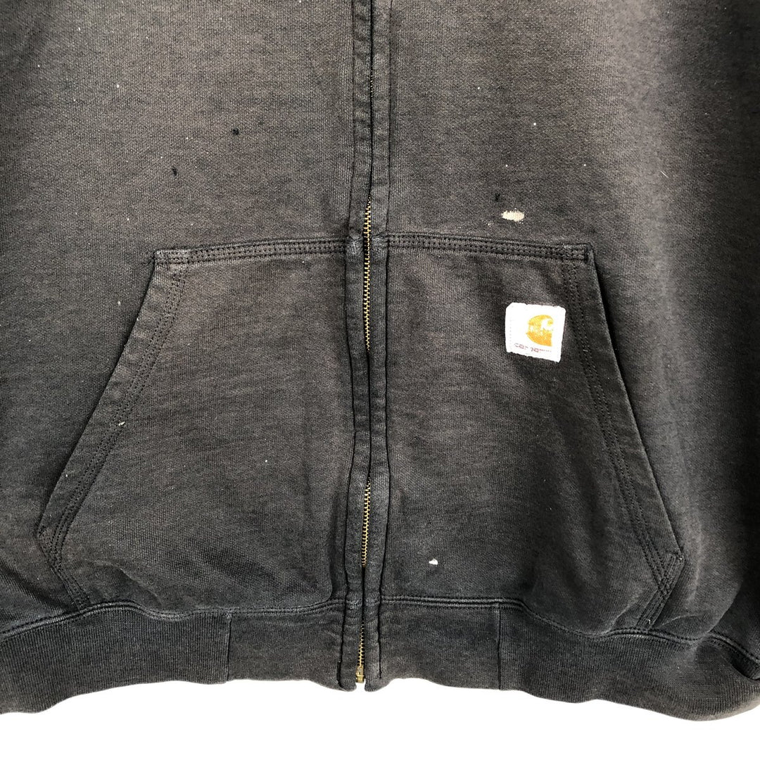 Carhartt Loose Fit Sweat Full Zip Hoodie, Men's L size cotton black type Vintage Second Hand
