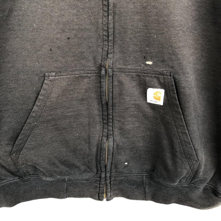 Carhartt Loose Fit Sweat Full Zip Hoodie, Men's L size cotton black type Vintage Second Hand