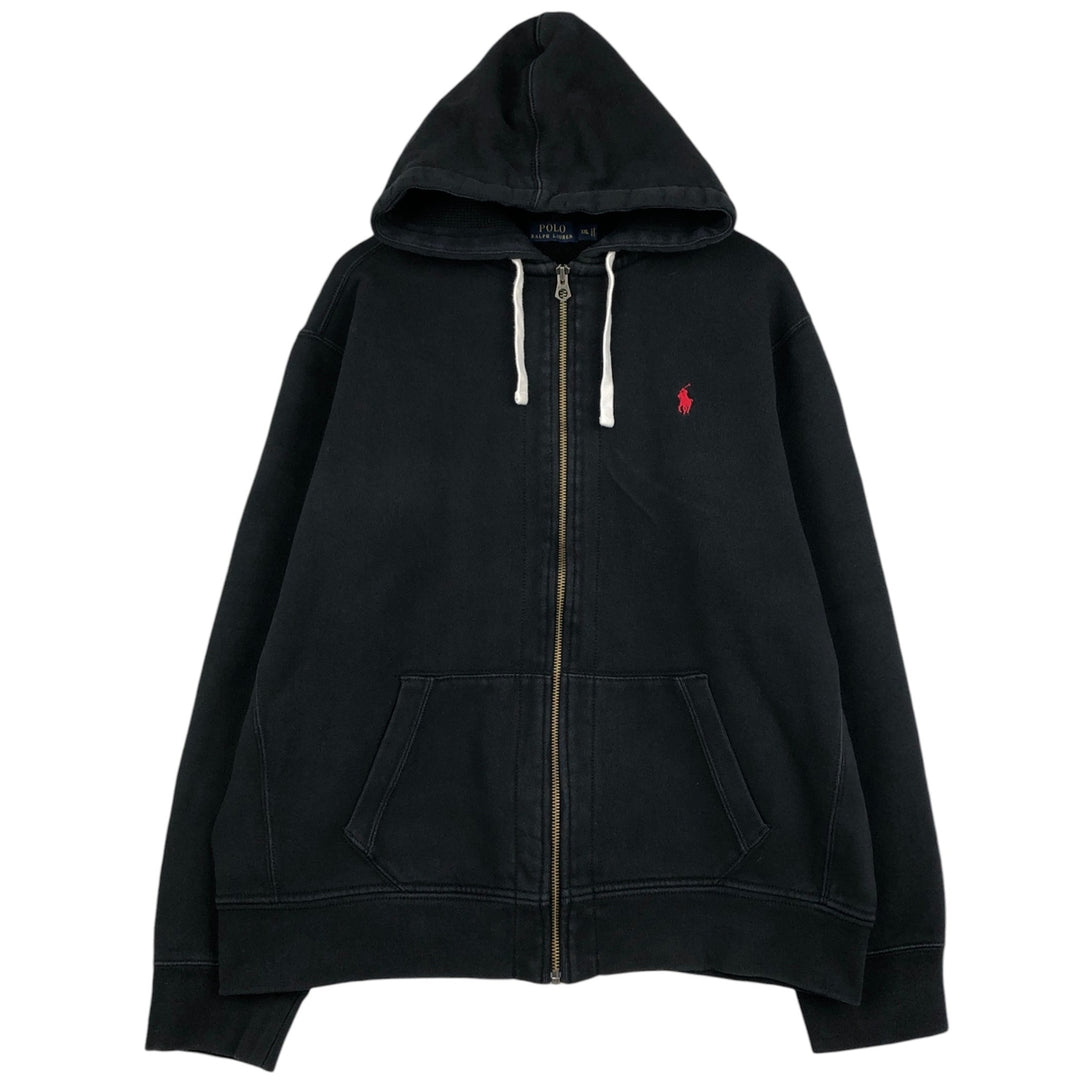 Ralph Lauren POLO RALPH LAUREN Sweat Full Zip Hoodie Men's XXL cotton black type Vintage Second Hand