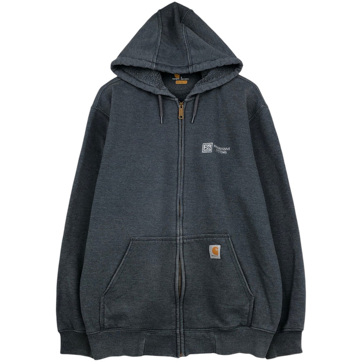 Carhartt ORIGINAL FIT Sweat Full Zip Hoodie, Men's L size cotton Charcoal Vintage Second Hand