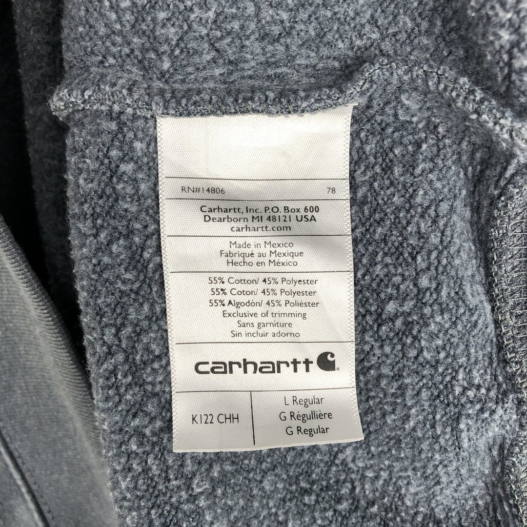 Carhartt ORIGINAL FIT Sweat Full Zip Hoodie, Men's L size cotton Charcoal Vintage Second Hand