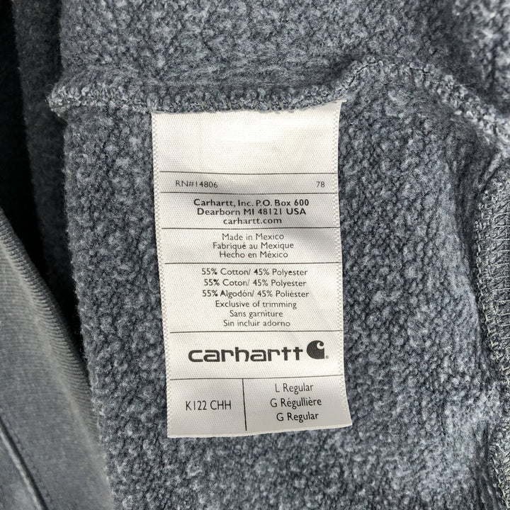 Carhartt ORIGINAL FIT Sweat Full Zip Hoodie, Men's L size cotton Charcoal Vintage Second Hand