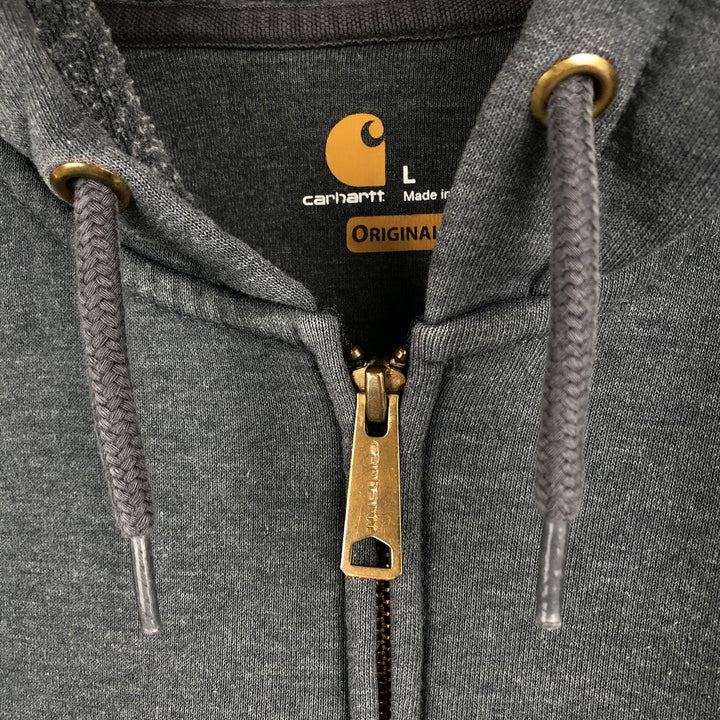 Carhartt ORIGINAL FIT Sweat Full Zip Hoodie, Men's L size cotton Charcoal Vintage Second Hand