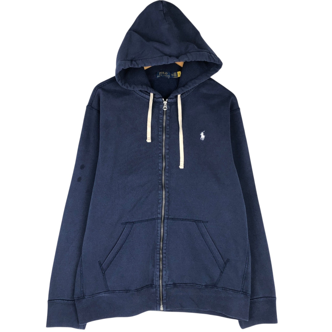 Ralph Lauren POLO RALPH LAUREN Sweat Full Zip Hoodie Men's XL cotton navy blue type Vintage Second Hand