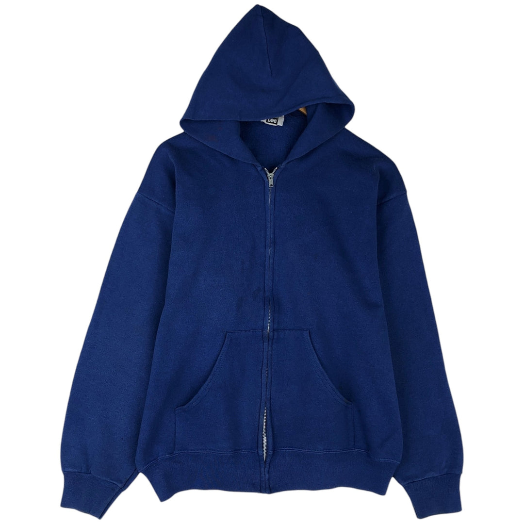 Vintage Lee full-zip sweatshirt from the 90'S to 00s, made in the USA, size L. cotton blue type Vintage Second Hand