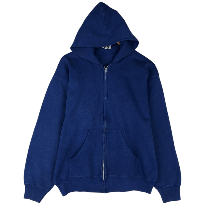 Vintage Lee full-zip sweatshirt from the 90'S to 00s, made in the USA, size L. cotton blue type Vintage Second Hand
