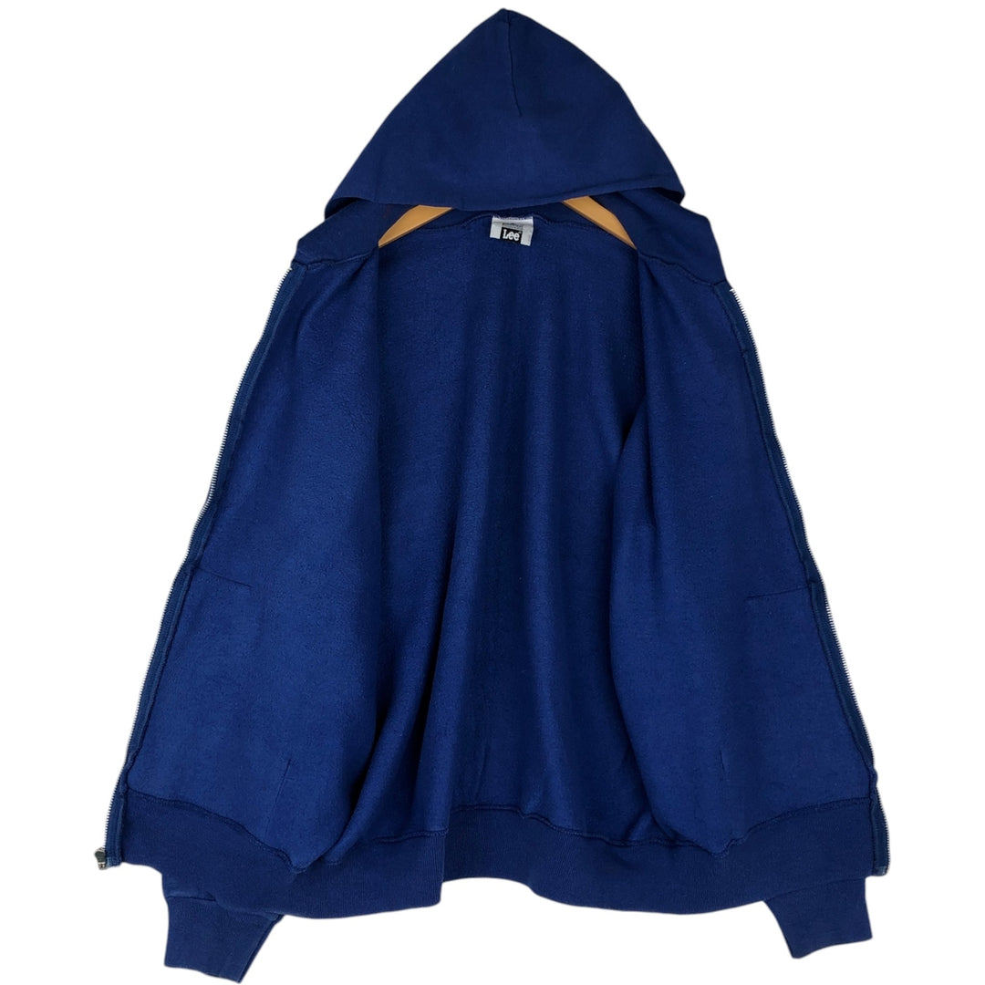 Vintage Lee full-zip sweatshirt from the 90'S to 00s, made in the USA, size L. cotton blue type Vintage Second Hand