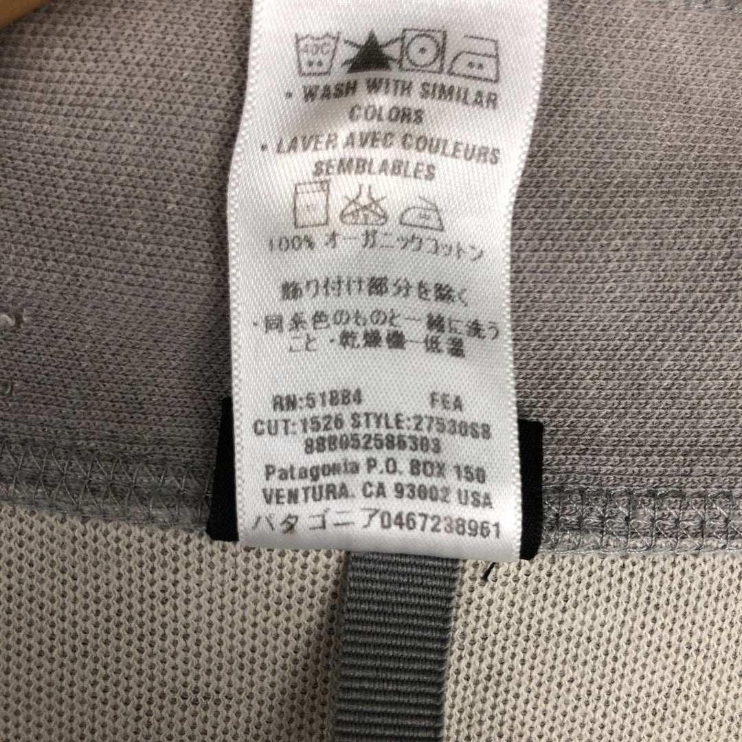 2000'S Patagonia Organic Cotton Full-Zip Sweatshirt 27530S8, Men's Medium cotton gray type Vintage Second Hand