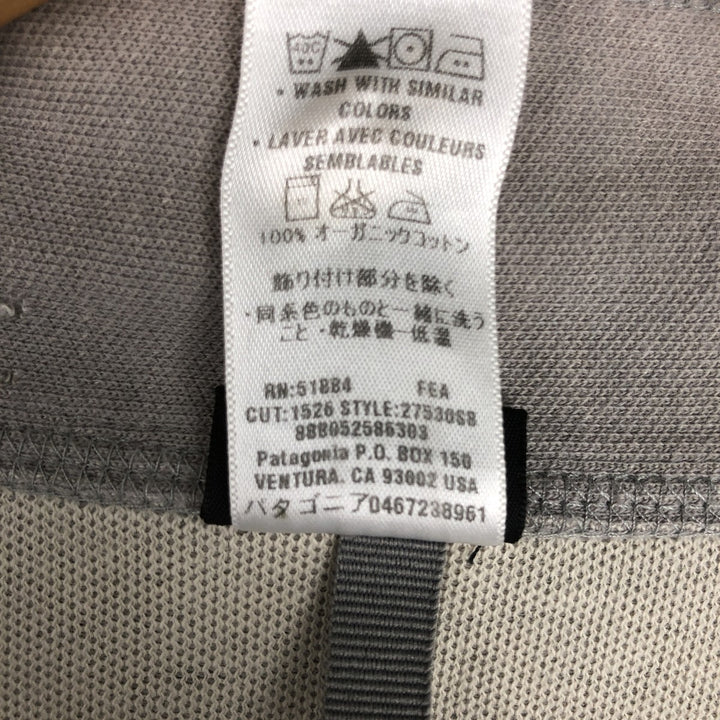 2000'S Patagonia Organic Cotton Full-Zip Sweatshirt 27530S8, Men's Medium cotton gray type Vintage Second Hand