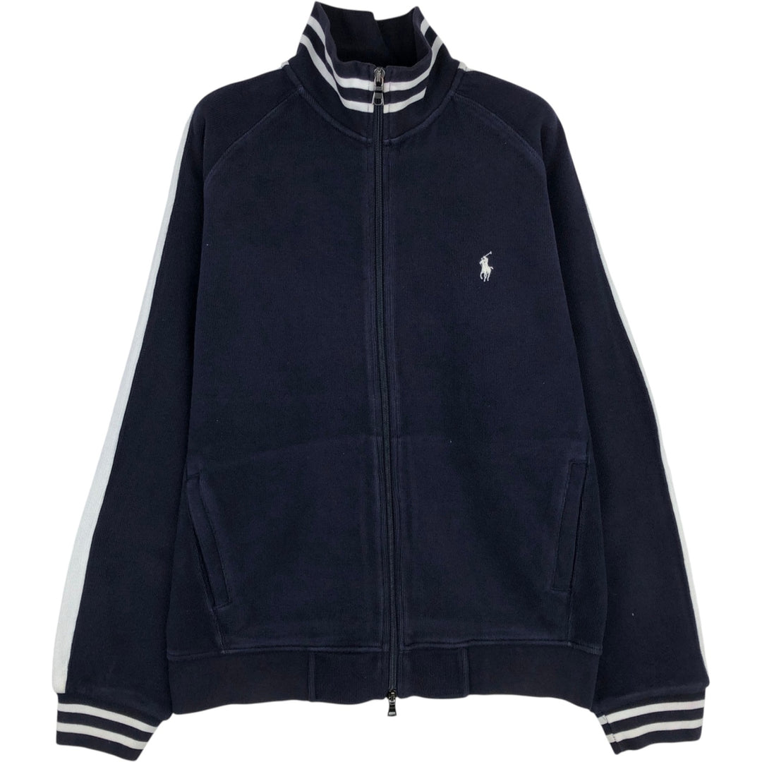 Ralph Lauren POLO by Ralph Lauren full zip sweatshirt, men's size M cotton navy blue type Vintage Second Hand