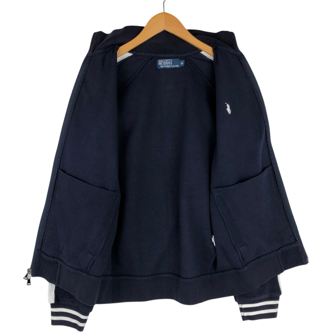 Ralph Lauren POLO by Ralph Lauren full zip sweatshirt, men's size M cotton navy blue type Vintage Second Hand