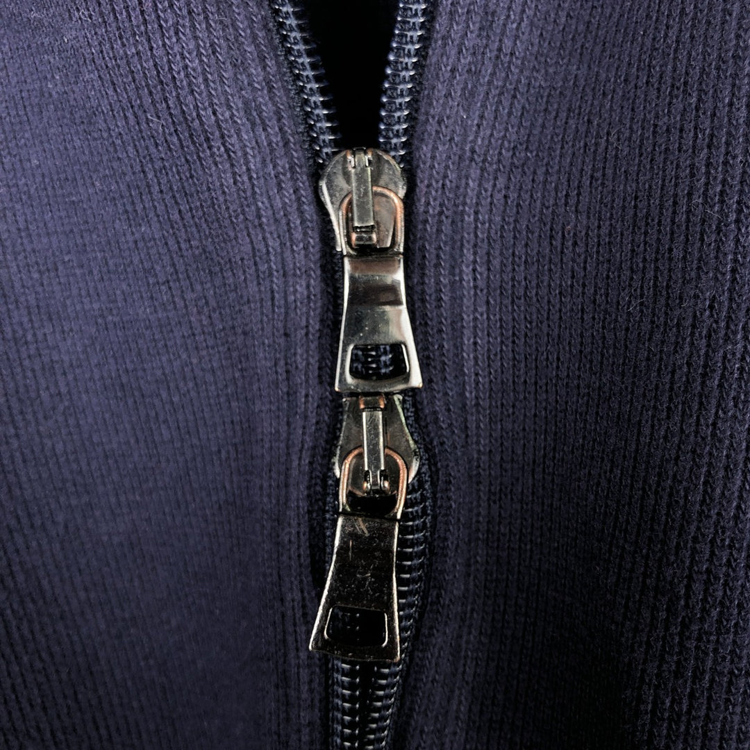 Ralph Lauren POLO by Ralph Lauren full zip sweatshirt, men's size M cotton navy blue type Vintage Second Hand