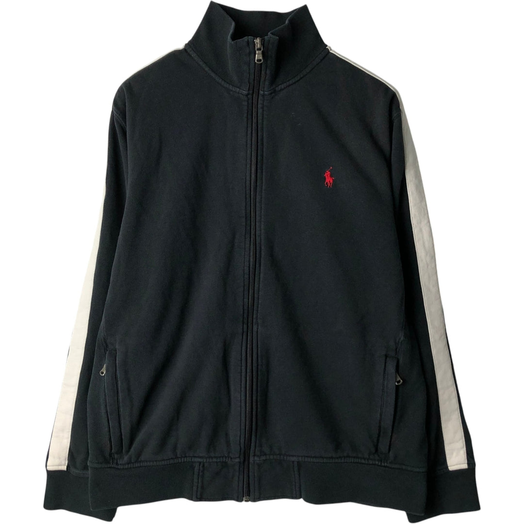 Ralph Lauren POLO by Ralph Lauren full zip sweatshirt, men's size L cotton black type Vintage Second Hand