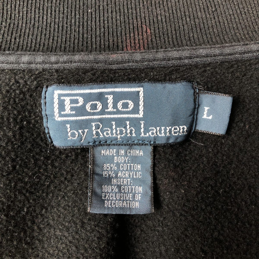 Ralph Lauren POLO by Ralph Lauren full zip sweatshirt, men's size L cotton black type Vintage Second Hand