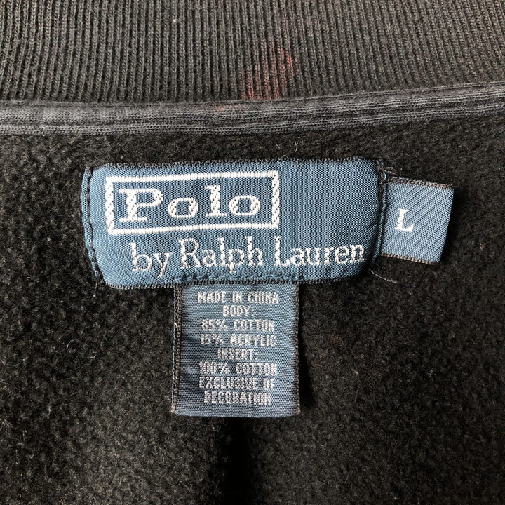 Ralph Lauren POLO by Ralph Lauren full zip sweatshirt, men's size L cotton black type Vintage Second Hand