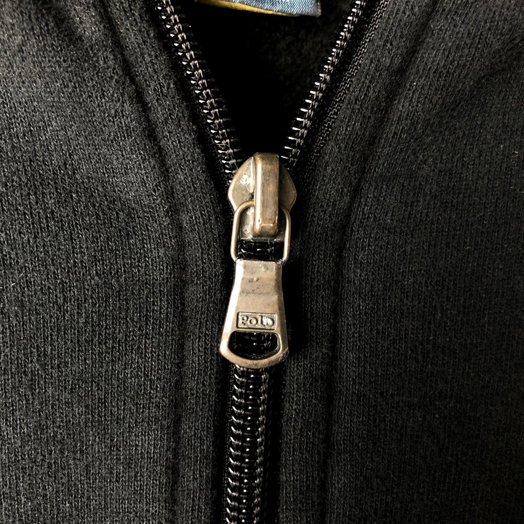 Ralph Lauren POLO by Ralph Lauren full zip sweatshirt, men's size L cotton black type Vintage Second Hand