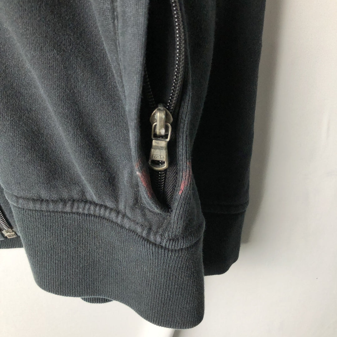 Ralph Lauren POLO by Ralph Lauren full zip sweatshirt, men's size L cotton black type Vintage Second Hand