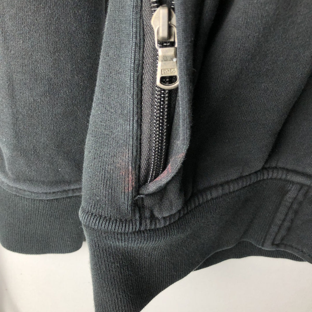 Ralph Lauren POLO by Ralph Lauren full zip sweatshirt, men's size L cotton black type Vintage Second Hand