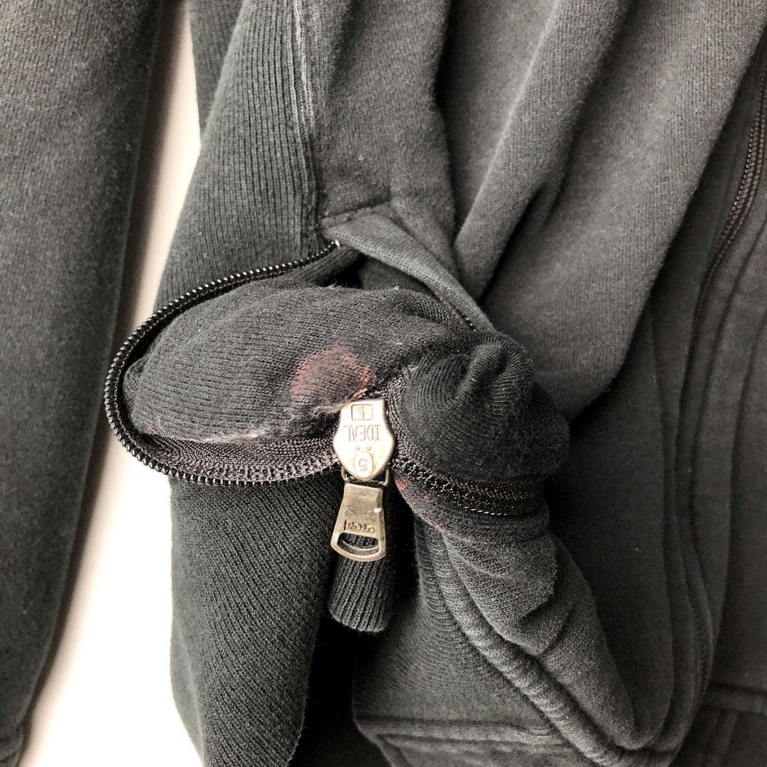Ralph Lauren POLO by Ralph Lauren full zip sweatshirt, men's size L cotton black type Vintage Second Hand