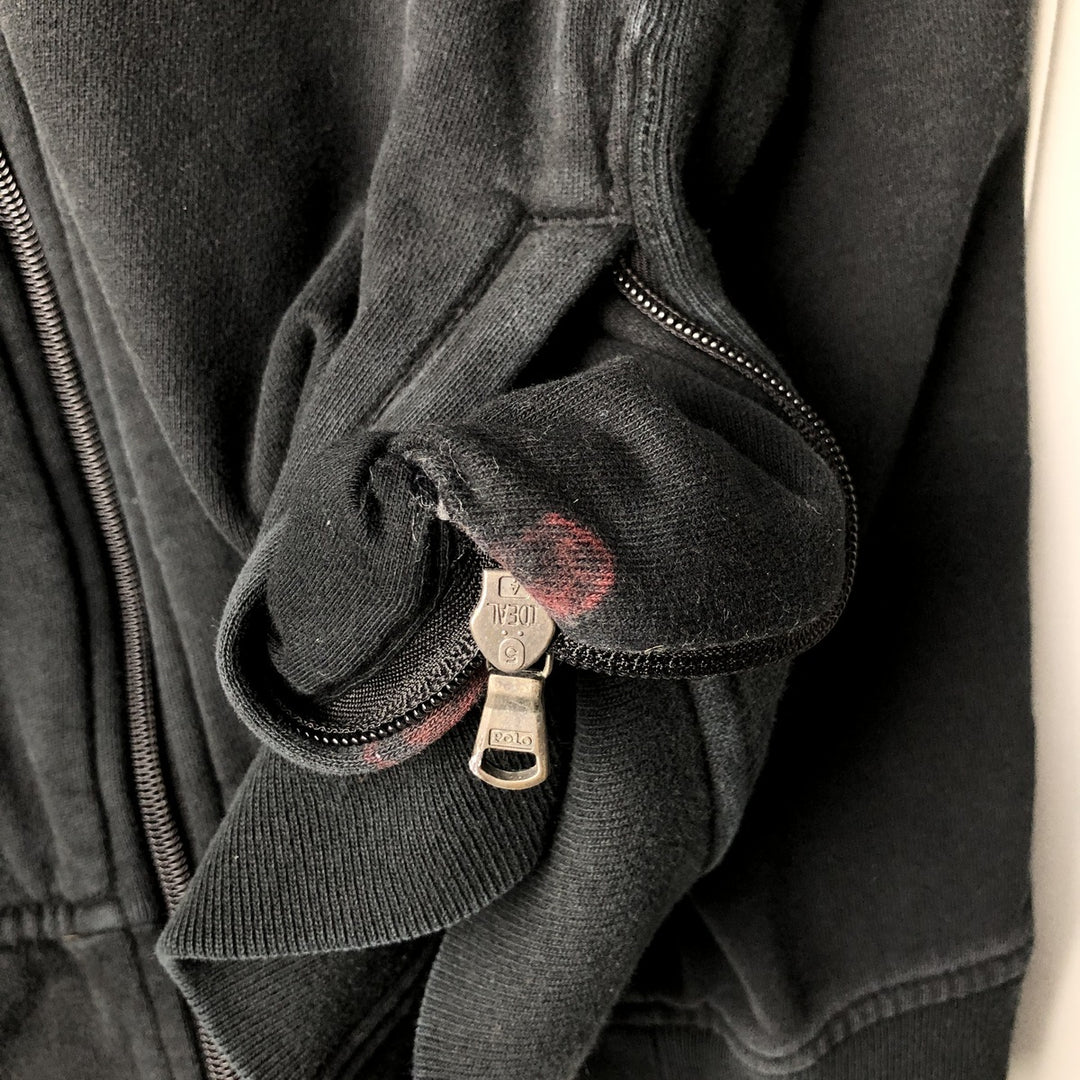 Ralph Lauren POLO by Ralph Lauren full zip sweatshirt, men's size L cotton black type Vintage Second Hand