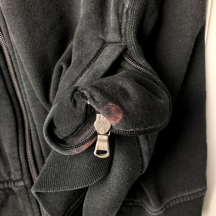 Ralph Lauren POLO by Ralph Lauren full zip sweatshirt, men's size L cotton black type Vintage Second Hand