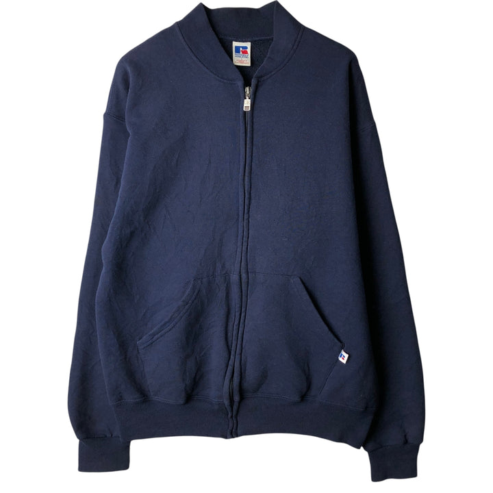 90'S Russell Athletic Full-Zip Sweatshirt, Men's Size L (approx.), Vintage cotton navy blue type Vintage Second Hand