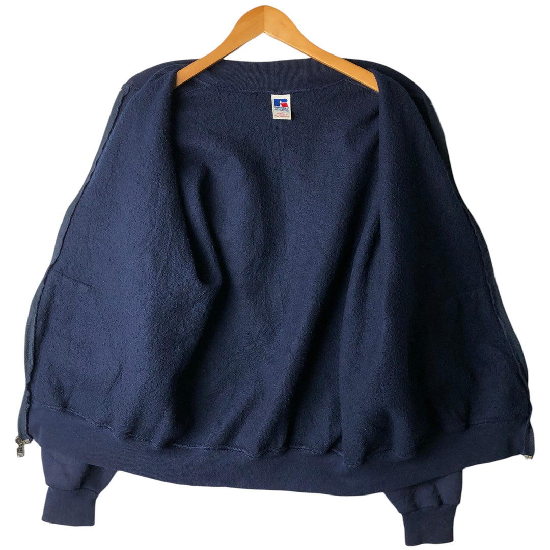 90'S Russell Athletic Full-Zip Sweatshirt, Men's Size L (approx.), Vintage cotton navy blue type Vintage Second Hand