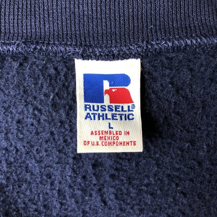 90'S Russell Athletic Full-Zip Sweatshirt, Men's Size L (approx.), Vintage cotton navy blue type Vintage Second Hand