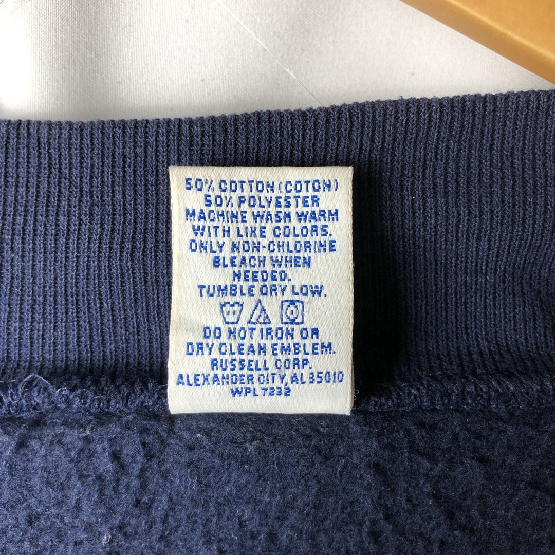 90'S Russell Athletic Full-Zip Sweatshirt, Men's Size L (approx.), Vintage cotton navy blue type Vintage Second Hand