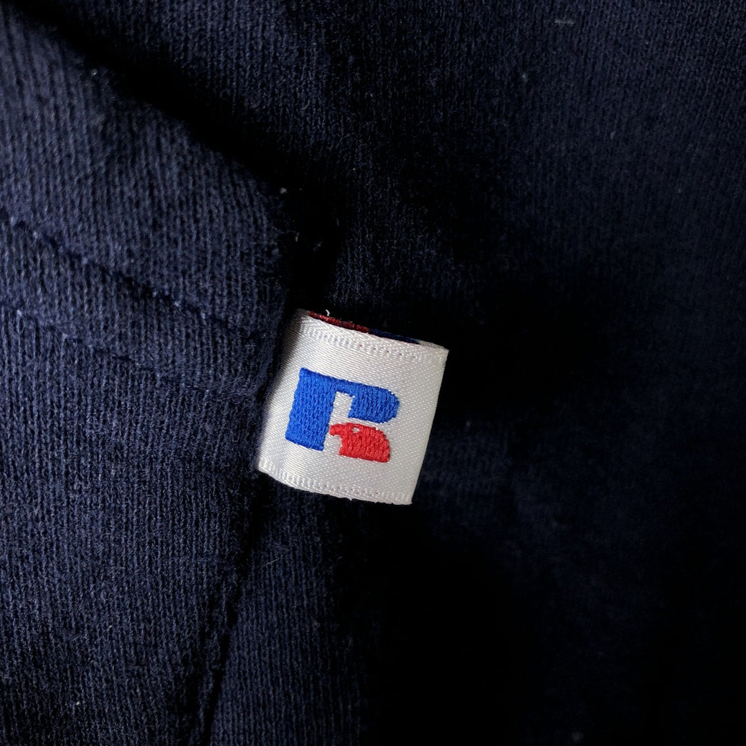 90'S Russell Athletic Full-Zip Sweatshirt, Men's Size L (approx.), Vintage cotton navy blue type Vintage Second Hand