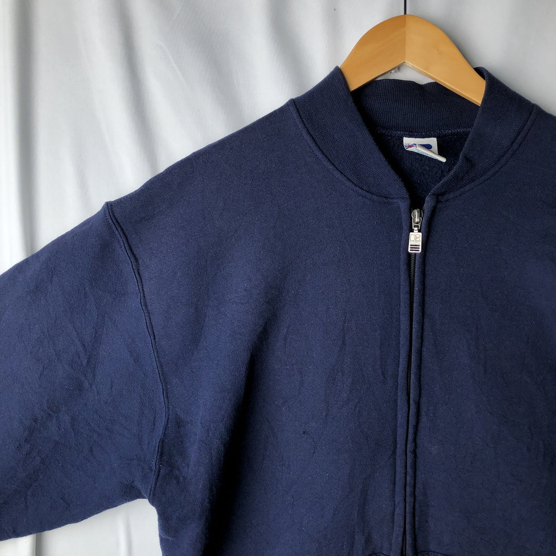 90'S Russell Athletic Full-Zip Sweatshirt, Men's Size L (approx.), Vintage cotton navy blue type Vintage Second Hand
