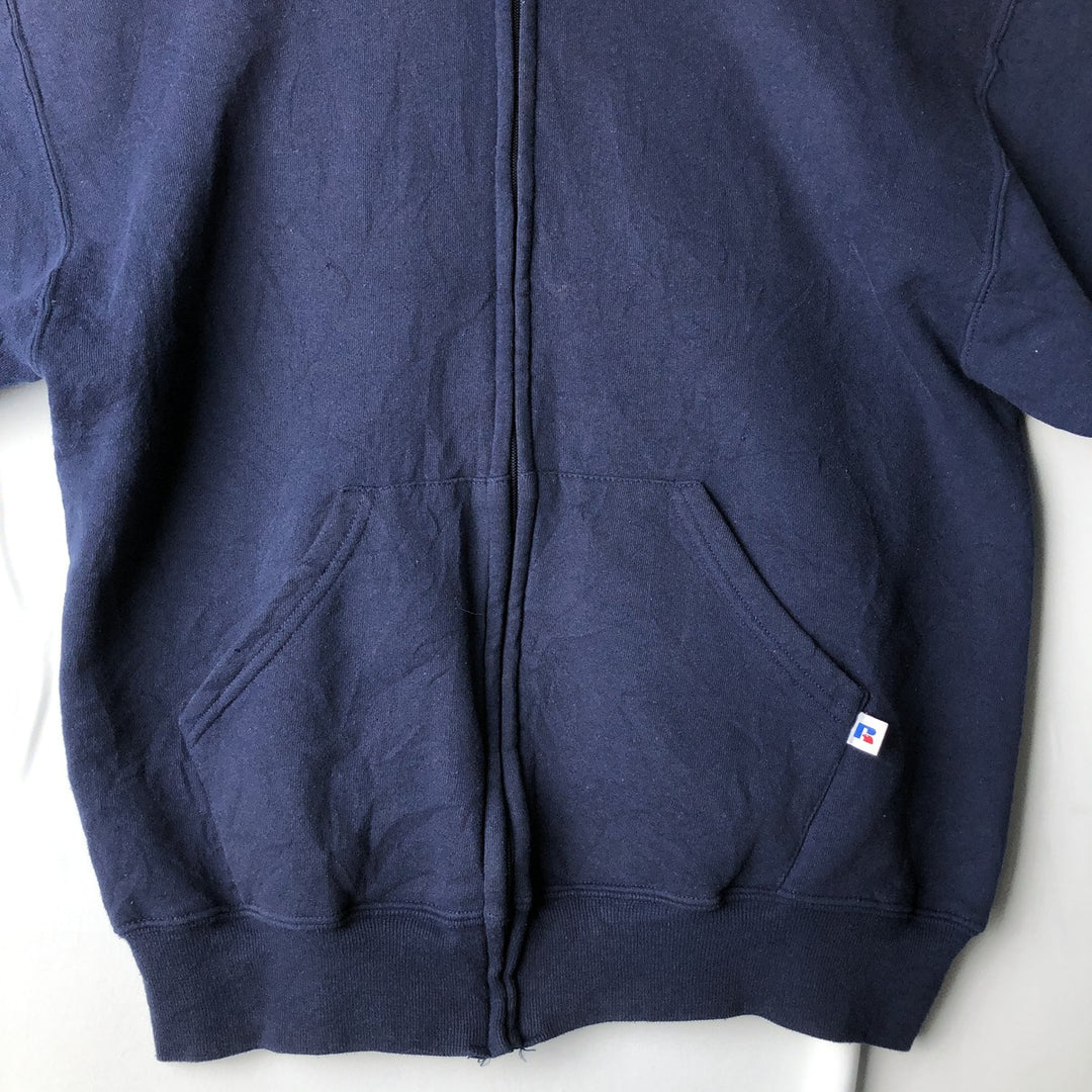90'S Russell Athletic Full-Zip Sweatshirt, Men's Size L (approx.), Vintage cotton navy blue type Vintage Second Hand