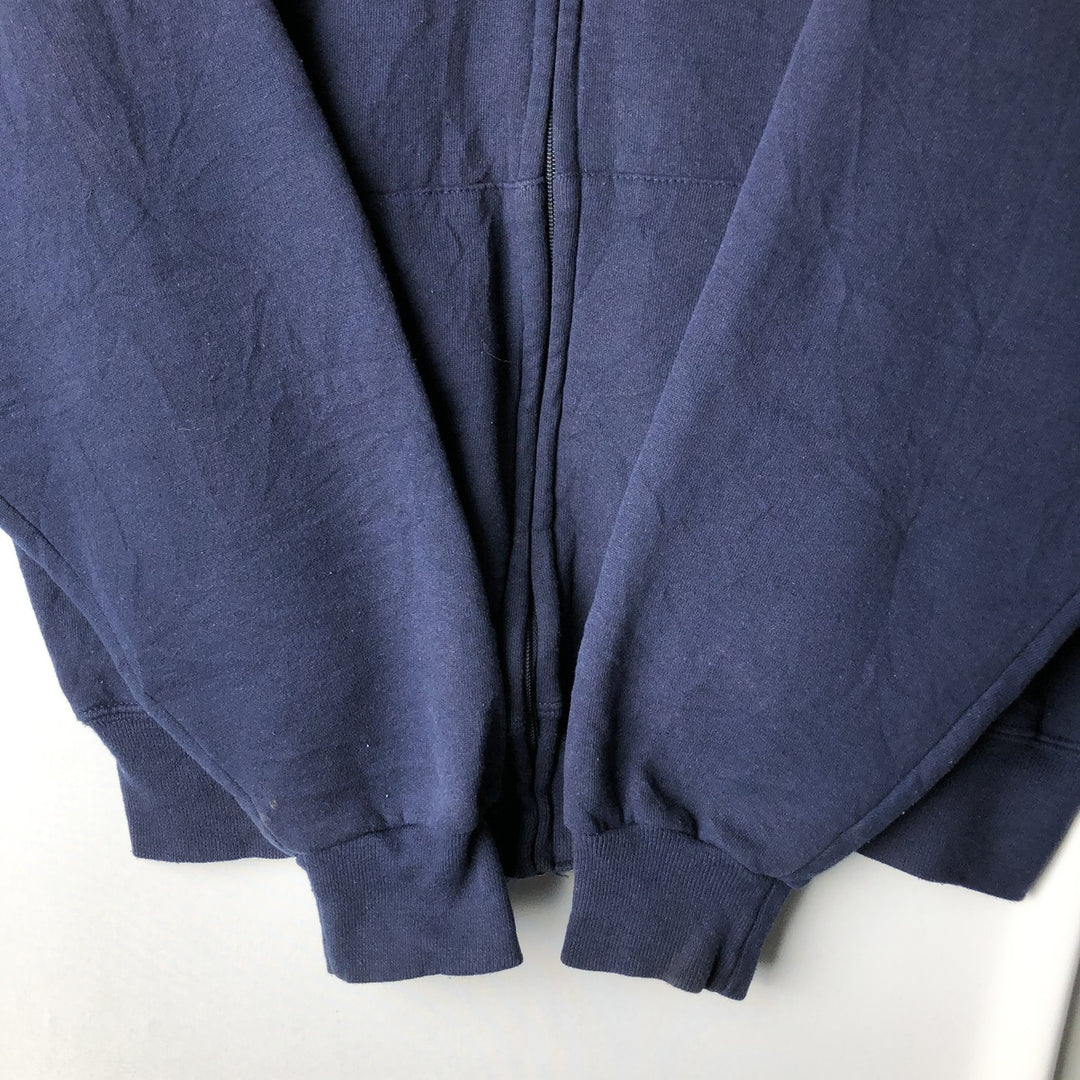 90'S Russell Athletic Full-Zip Sweatshirt, Men's Size L (approx.), Vintage cotton navy blue type Vintage Second Hand
