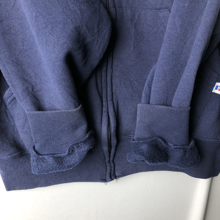90'S Russell Athletic Full-Zip Sweatshirt, Men's Size L (approx.), Vintage cotton navy blue type Vintage Second Hand