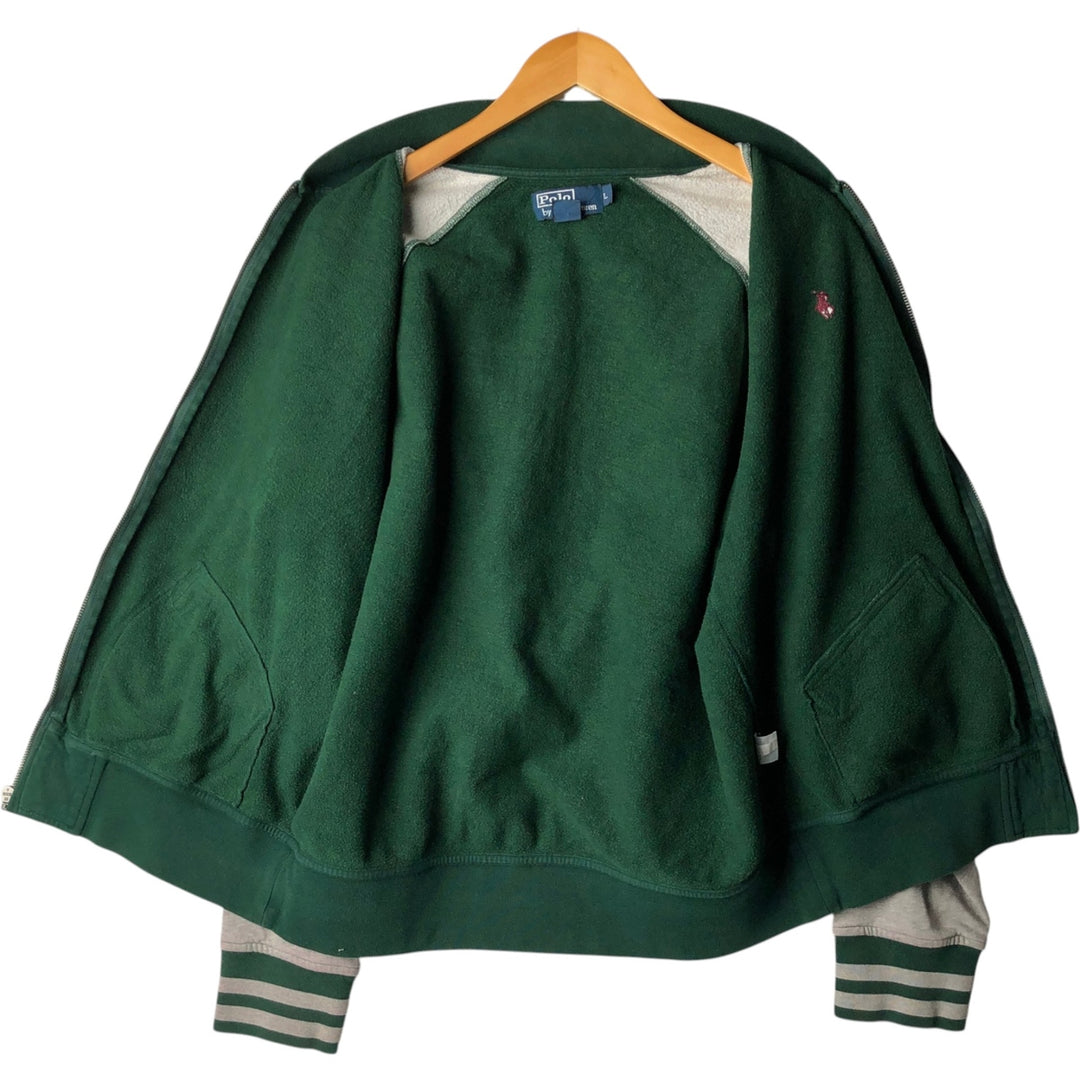 Ralph Lauren POLO by Ralph Lauren full zip sweatshirt, men's size L cotton green type Vintage Second Hand