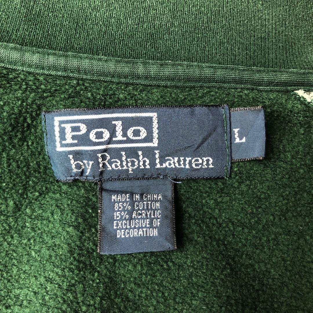 Ralph Lauren POLO by Ralph Lauren full zip sweatshirt, men's size L cotton green type Vintage Second Hand