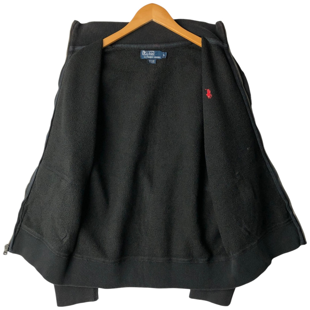 Ralph Lauren POLO by Ralph Lauren full zip sweatshirt, men's size L cotton black type Vintage Second Hand