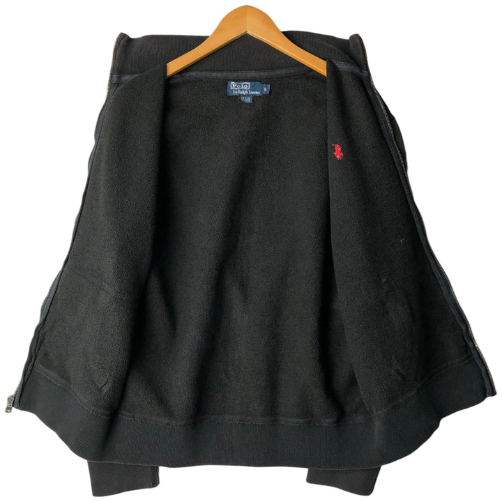 Ralph Lauren POLO by Ralph Lauren full zip sweatshirt, men's size L cotton black type Vintage Second Hand