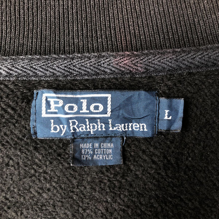 Ralph Lauren POLO by Ralph Lauren full zip sweatshirt, men's size L cotton black type Vintage Second Hand